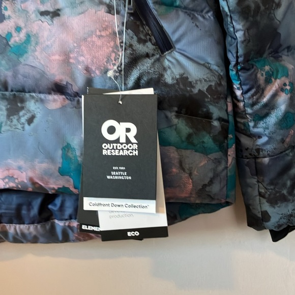 NWT Outdoor Research Coldfront Hooded Jacket in Nimbus Watercolor - Picture 4 of 6